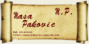 Maša Paković vizit kartica